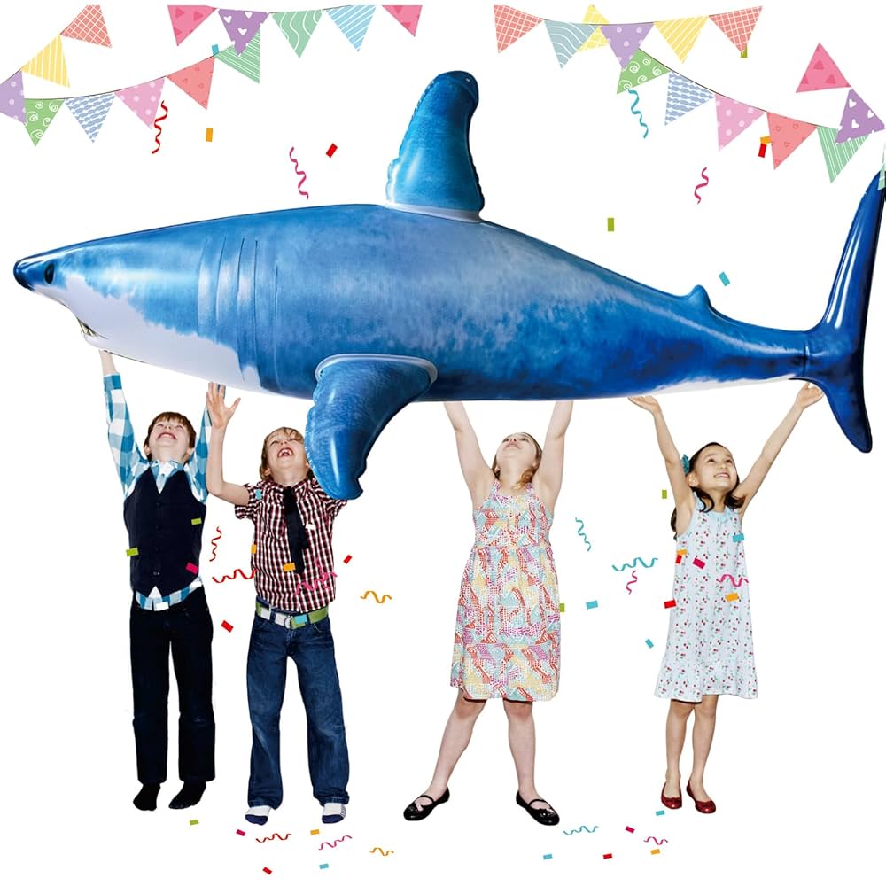 Amazon.com: ILEISURELY Extra Large Inflatable Shark Pool Toy